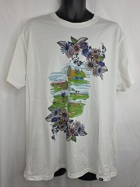 Houston White Men's White Floral and Scenic Graphic Tee Size XL AN-3587
